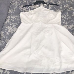 Sexy white Dress with lacy top